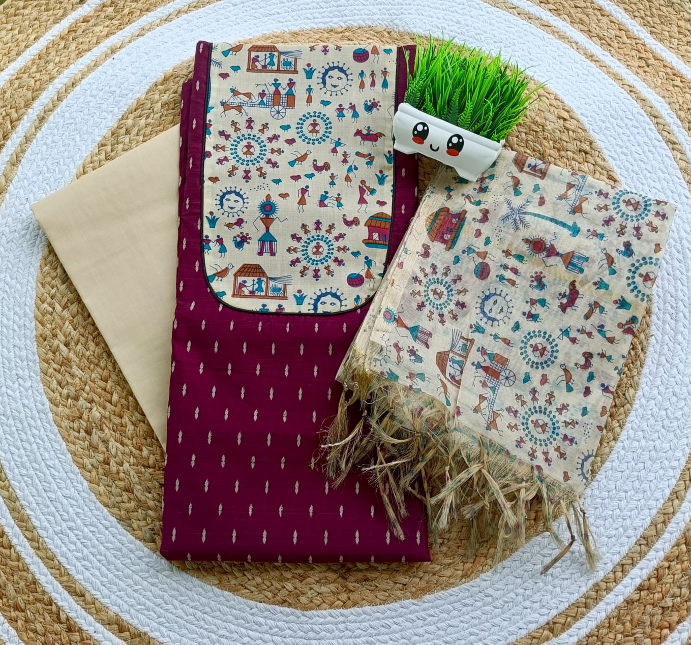 SALWAR SET(Semi Raw silk)026